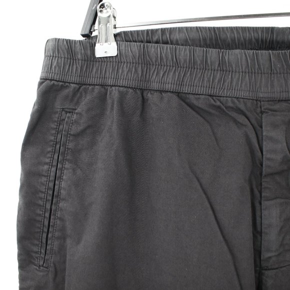 James Perse Pants Men 3 Cotton Linen Elastic Waist Drawstring Black straight leg - Picture 2 of 11